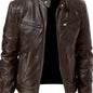 Men'S Large Autumn/Winter Jacket Full Zipper Standing Neck Motorcycle Bomb Jacket Business Bicycle Coat