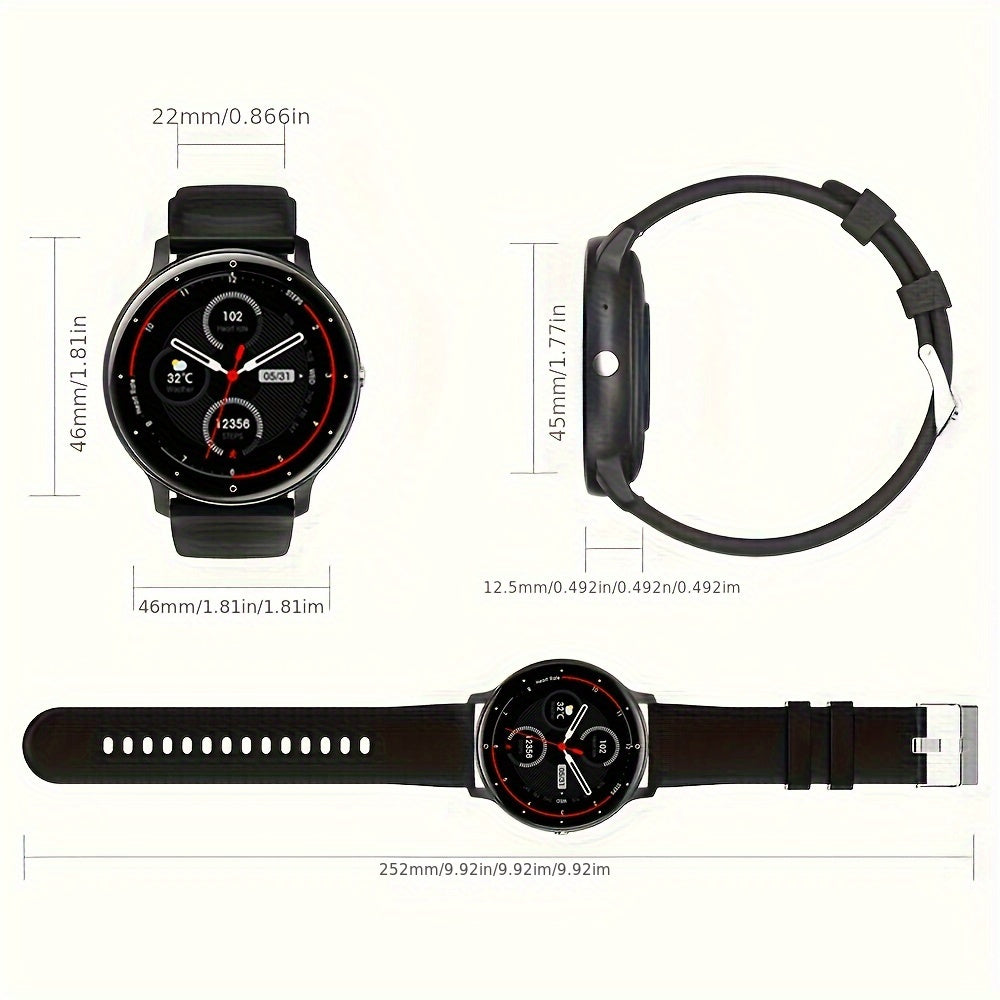 Smart Watch With 1.39 Smartwatch And 100+ Exercise Sports Modes, Weather, Music Controls, Voice Assistant Fitness All-day Body Monitoring Watches With Gift For Men And Women