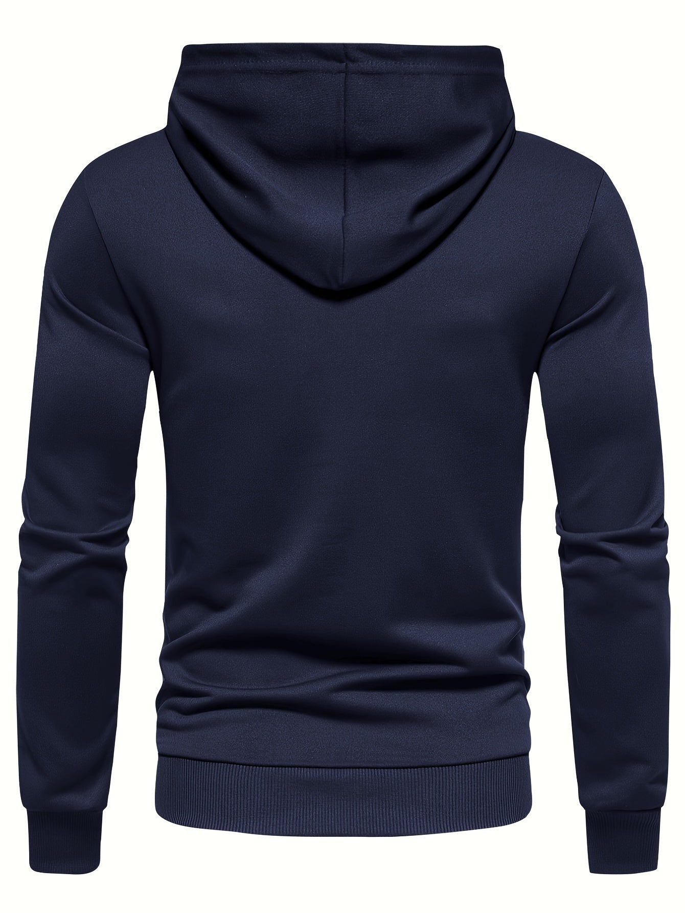 5pcs Men's Long Sleeve Hoodies, Solid Color Polyester Pullovers with Drawstring and Kangaroo Pocket, Casual Sports Jogging Tops for Spring/Fall - Regular Fit Knit Fabric Hooded Sweatshirts