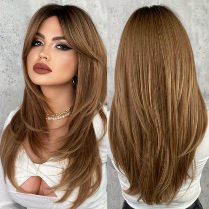 Elegant Honey Blonde Wavy Wig: Heat-Resistant, Full Volume, Natural Layers with Breathable Cap - Universal Fit & Style Flexibility