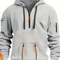 Men's Casual Sweatshirt with Multiple Zippers and Arm Pockets 2024 Cross-border Spring/Autumn Hoodie Large Size
