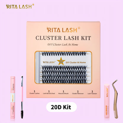 RITALASH DIY Lash Extension Kit, 280 Pcs Lash Clusters With Lash Bond And Seal, Mascara Brush Cluster Lash Glue Remover, Lash Applicator
