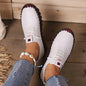 Women's Solid Color Shoes, Slip On Round Toe Low-top Breathable Non-slip Soft Sole Outdoor Shoes, Versatile Comfy Shoes plus size