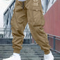 Street Style Men's Casual Non Stretch Footed Cargo Pants With Drawstring For Casual Daily Wear, Spring And Fall