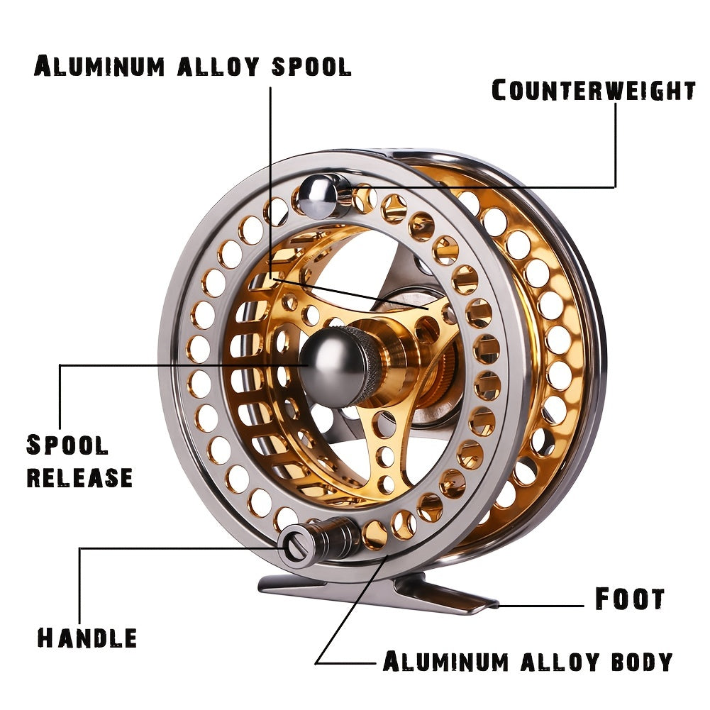 Sougayilang Lightweight Aluminium Fly Fishing Reel with Smooth Drag System