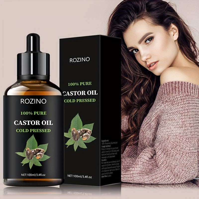 100ml Castor Oil, For Hair Eyelashes And Eyebrows, Castor Oil Cold Pressed Unrefined, Essential Oil For Dry Hair, Skin & Nails Care