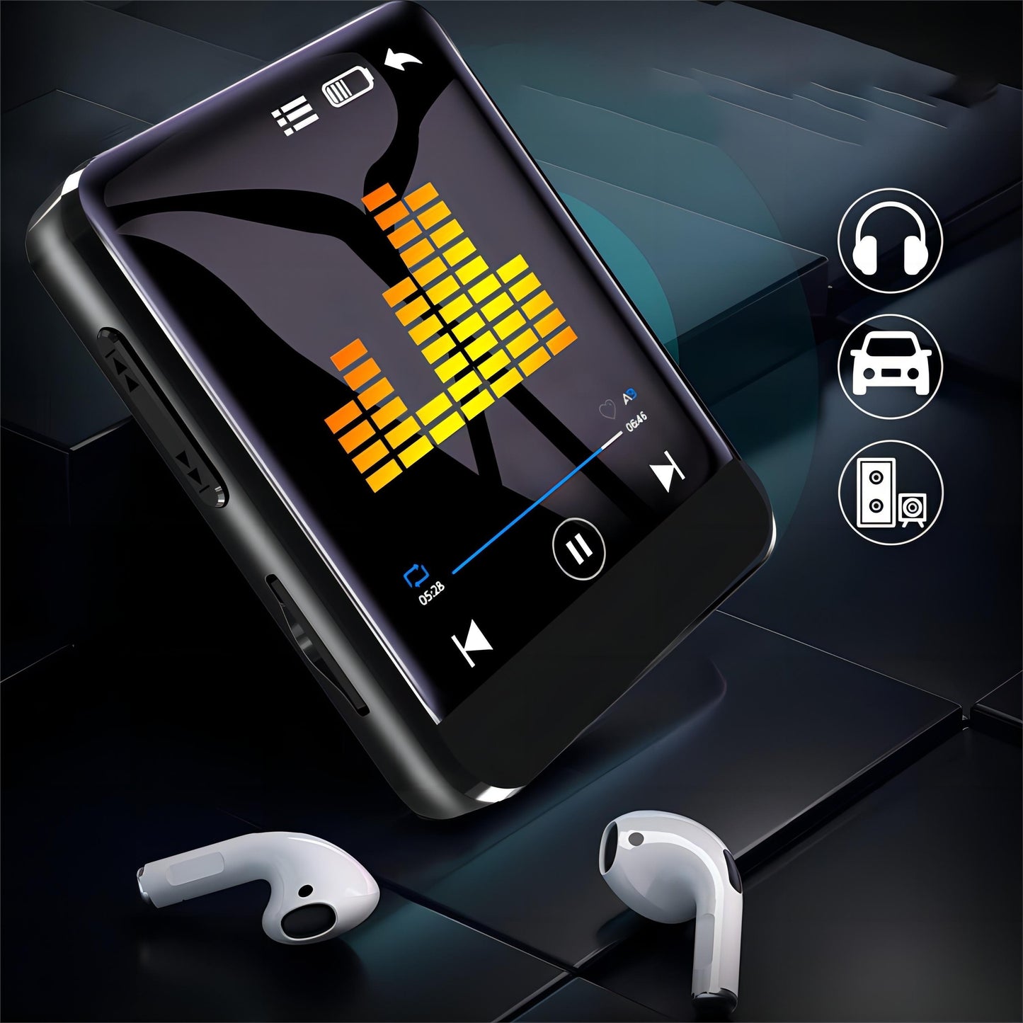 64GB Touch Screen MP3 Music Player - HD Speaker, FM Radio, Recorder, E-Book, Video Playback, Perfect!