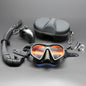 Wet Low Volume Freediving Mask Tempered Glass J-type Adults Diving Mask Snorkel Set with Camera Mount Black