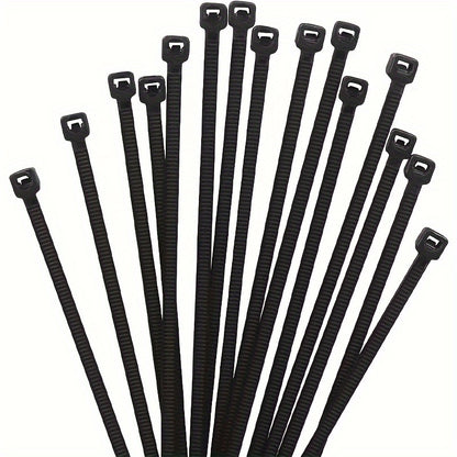 Black/White Cable Zip Ties, 18.14 KG Tensile Strength, Self-Locking Nylon Cord Ties, Indoor/Outdoor Use