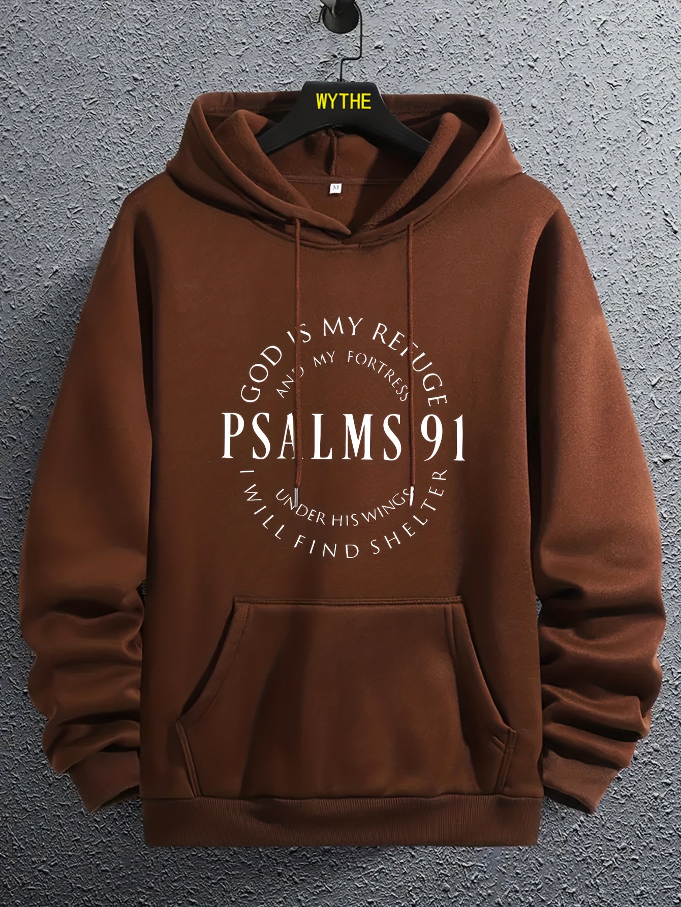 Stylish Psalms 91 Graphic Hoodie - Soft, Comfy, Loose Fit with Kangaroo Pocket, Drawstring, and Trendy Design - Autumn Winter Essential for Men