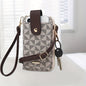RAGSTO Women's Compact Crossbody Phone Wallet - Chic Mini Shoulder Bag with Adjustable Strap, Multiple Credit Card Slots & Zipper Closure, Black & Brown Geometric Pattern, Perfect Valentine's Day Gift for Her, Casual Crossbod