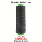 9KM Braided Kevlar Line, Black 22.68-680.39 KG Fishing Assist Rope, High Strength Kite Flying Line, Outdoor Camping Hiking Refractory Rope