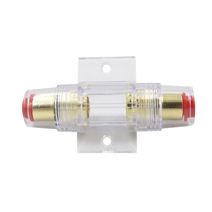 High-Performance AGU Fuse Holder for Car Audio & Accessories - 4-8 Gauge, Golden-Plated Aluminum Alloy with 30A/60A/100A Fuses Included