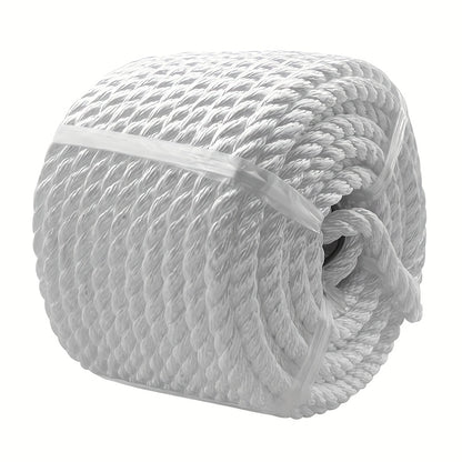 White Polypropylene Dock Line 22.86meter with Thimble - UV Resistant & Floatable Anchor Rope for Boats - Single Pack