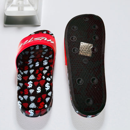 Men'S Hustle $$$ Printed Graphic Slide