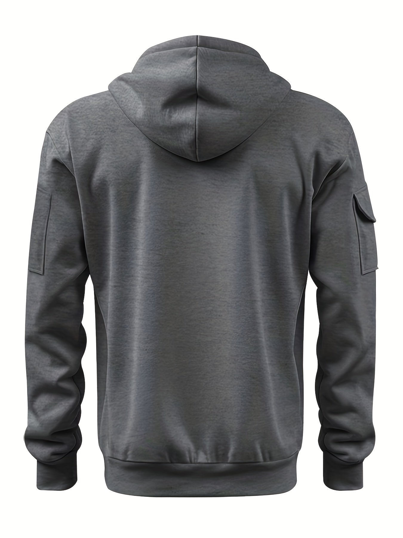 Men's Casual Sweatshirt with Multiple Zippers and Arm Pockets 2024 Cross-border Spring/Autumn Hoodie Large Size