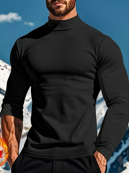 Men's 3pcs Set: Cozy Turtleneck Sweatshirts - Long Sleeve, Casual Pullover for Fall/Winter, Polyester Blend