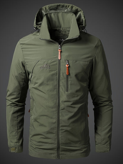 Classic Essential Outdoor Lightweight Hooded Jacket - Windproof Strike Coat With Regular Fit - Perfect For Men In Spring And Autumn