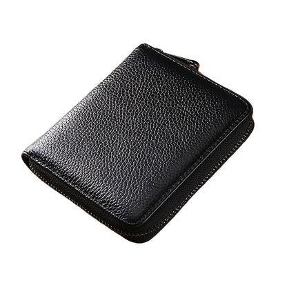 1pc, Stylish Large Capacity Multi-Slot Card Holder – Unisex Synthetic Leather Wallet with Detachable ID Window, Anti-Theft Zipper Closure, Compact Design in Black, Blue, Pink, Purple & More, Perfect Gift for Professionals,