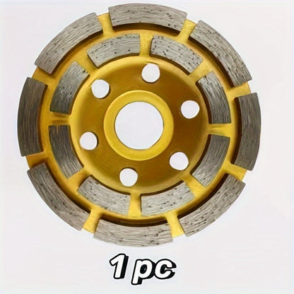 1pc Double Row Concrete Grinding Wheel, Angle Grinder Wheels Cup For Stone, Cement, Marble, Rock, Granite, And Thinset Removing