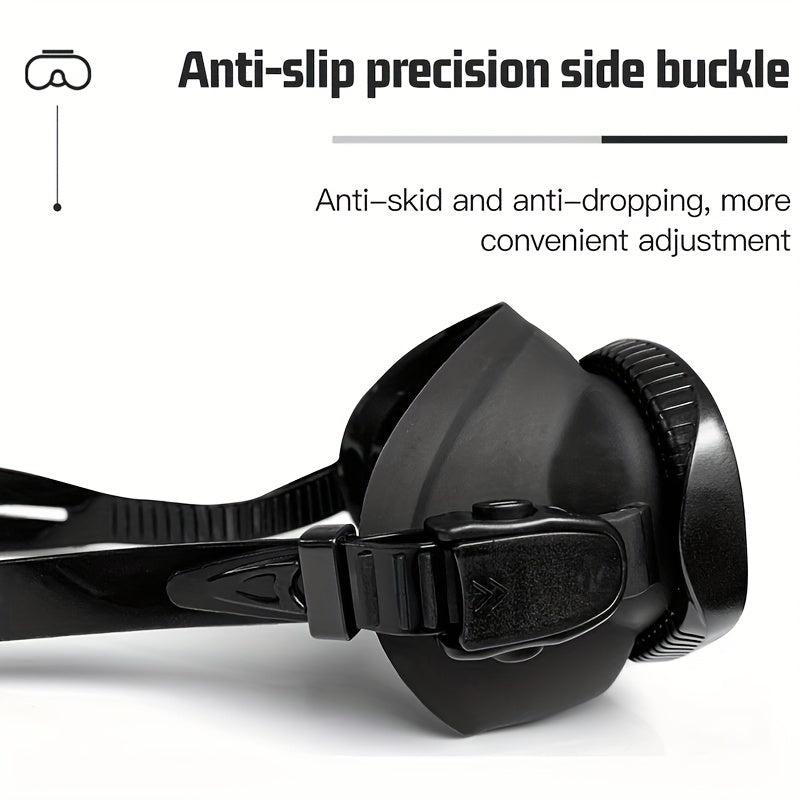 Wet Low Volume Freediving Mask Tempered Glass J-type Adults Diving Mask Snorkel Set with Camera Mount Black
