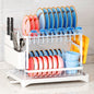 Dish Rack, 2 Tier Utensil Holder, Rustproof Kitchen Dish Drying Rack With Drainboard And Utensil Holder For Kitchen Countertop, Kitchen Accessories