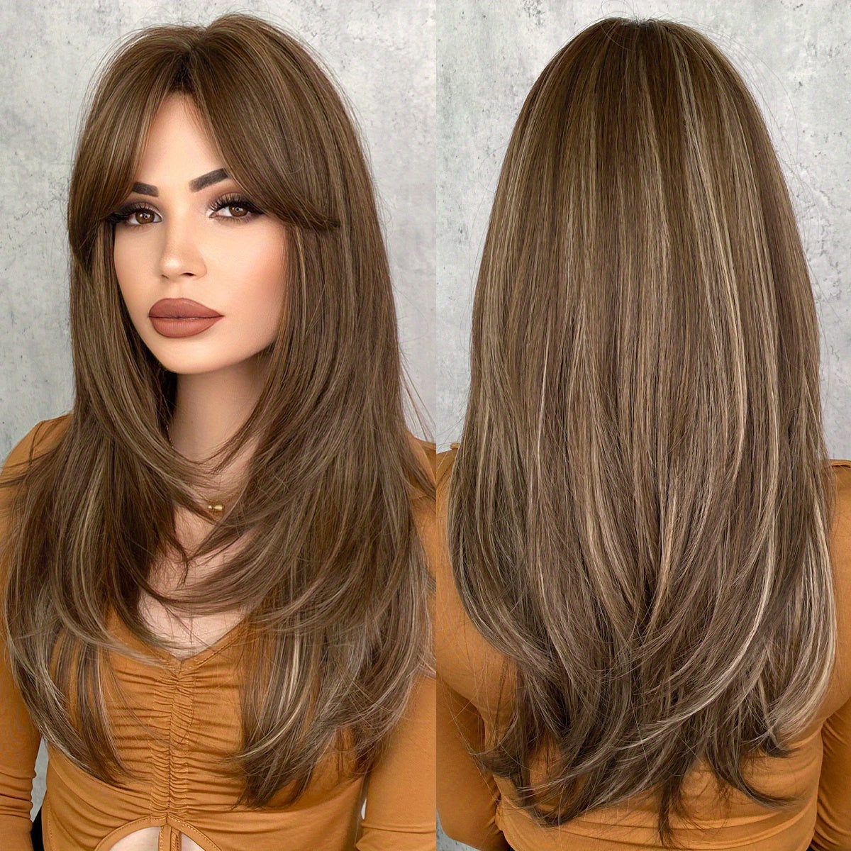 Elegant Honey Blonde Wavy Wig: Heat-Resistant, Full Volume, Natural Layers with Breathable Cap - Universal Fit & Style Flexibility