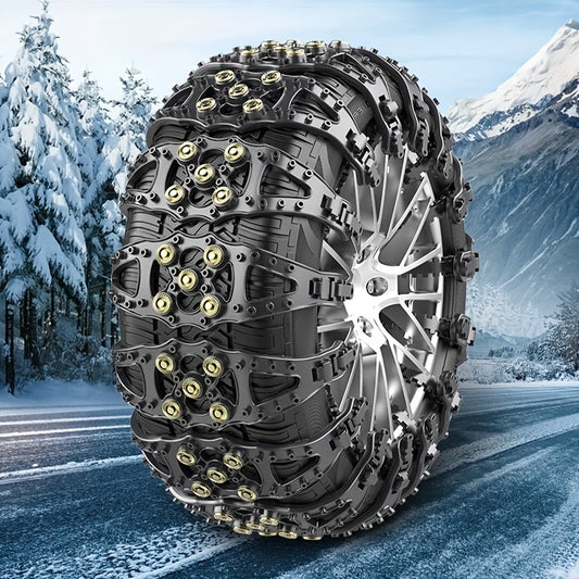 6/10pcs Fit Black Fishbone Style Snow Chains for Cars & SUVs - Durable TPU Material