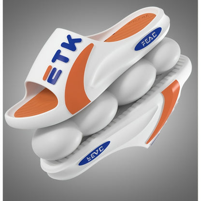 ETK Stylish Summer Slides - Comfortable Non-Slip, Odor-Resistant PVC Slippers for Beach, Pool & Outdoor Wear, Black & Green with White Strap, Trendy Sporty Design for All-Day Comfort, Poolside Slippers | Modern Casual Wear |