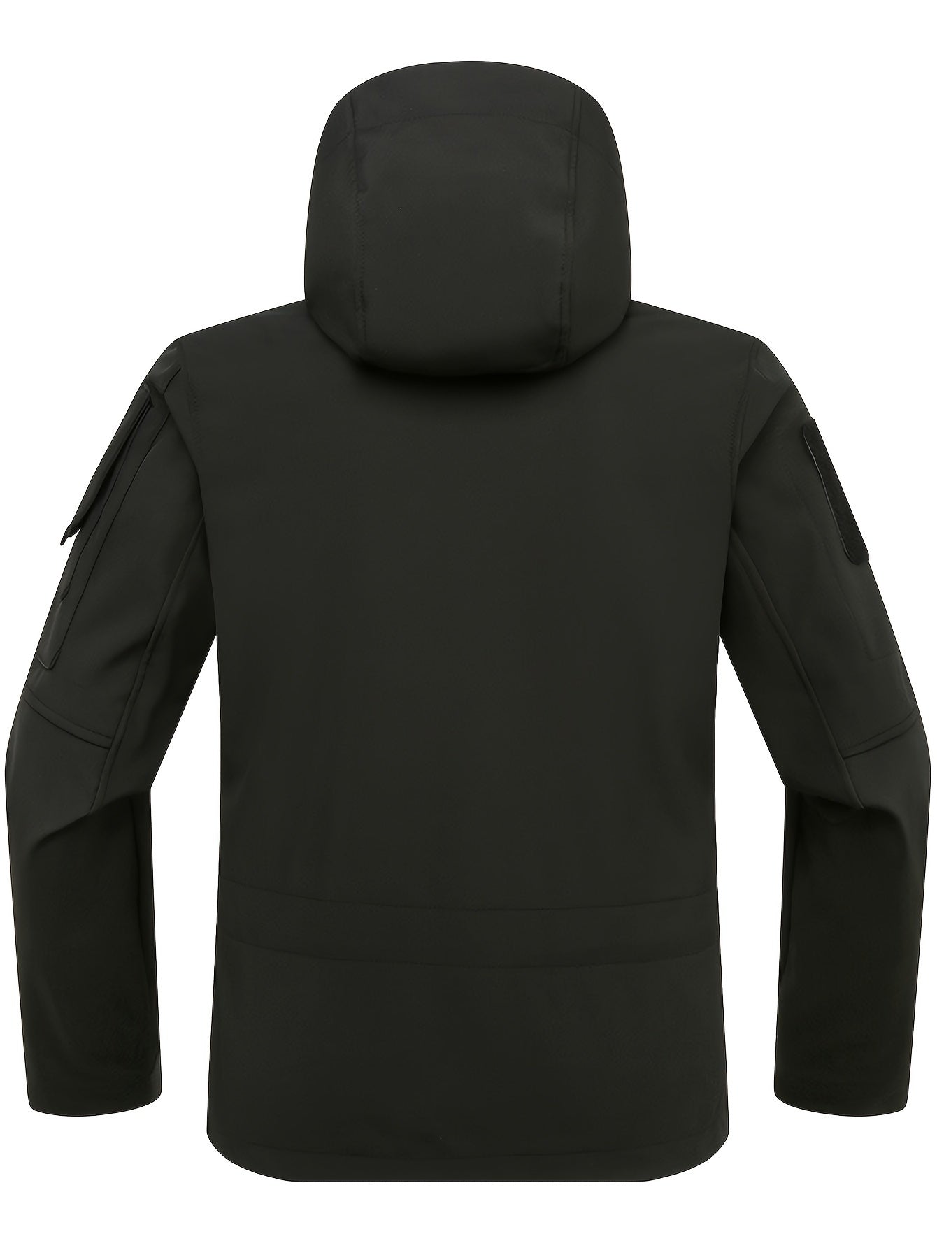 Men's Outdoor Zip Up Softshell Jacket With Pockets, Waterproof, Scratch Resistant And Warm Hooded Jacket For Outdoors