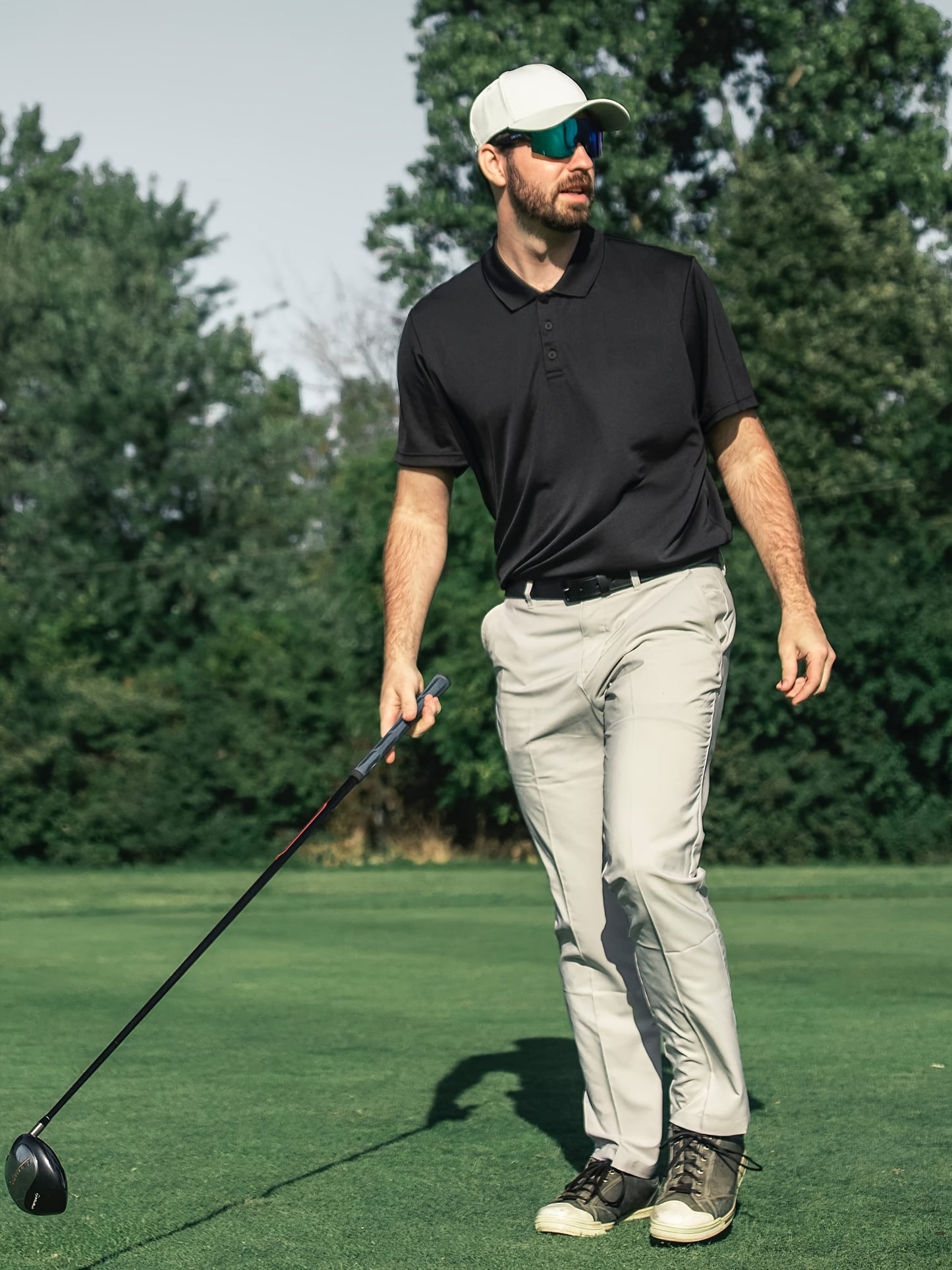 5 Pack Mens Polo Shirts Quick Dry Short Sleeve Golf T Shirt Performance Moisture Wicking Casual Workout