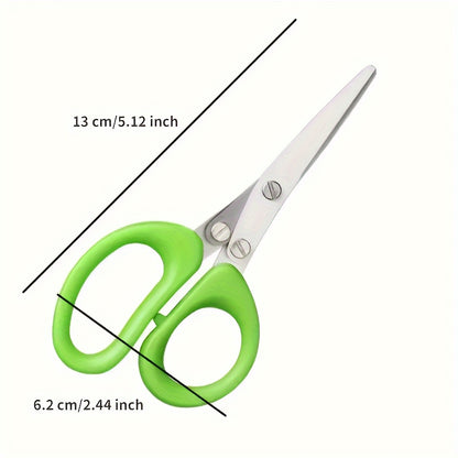 1/2pcs 5-Layered Stainless Steel Kitchen Scissors - Versatile Onion & Herb Shredder for BBQ & Indoor Use - Durable, Safe with Protective Cover & Built-in Cleaner