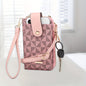 RAGSTO Women's Compact Crossbody Phone Wallet - Chic Mini Shoulder Bag with Adjustable Strap, Multiple Credit Card Slots & Zipper Closure, Black & Brown Geometric Pattern, Perfect Valentine's Day Gift for Her, Casual Crossbod
