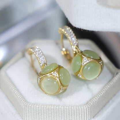 Super Gentle! Women's Drop Earrings Round Ball Earrings Earrings Earrings Buckle Earrings Light Luxury Earrings Niche Design Sense Of Gift For Girls 925 Silver Pin Anti-allergy