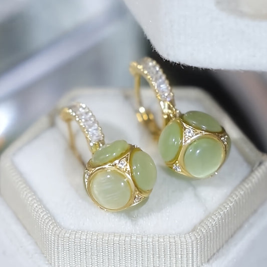 Super Gentle! Women's Drop Earrings Round Ball Earrings Earrings Earrings Buckle Earrings Light Luxury Earrings Niche Design Sense Of Gift For Girls 925 Silver Pin Anti-allergy