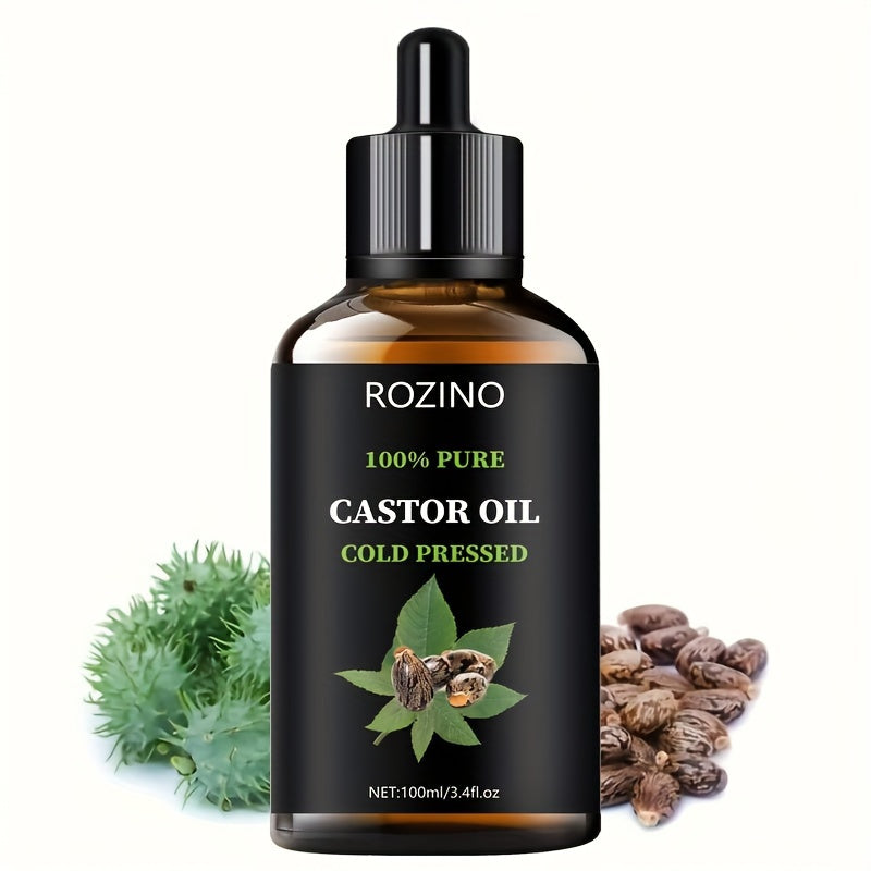 100ml Castor Oil, For Hair Eyelashes And Eyebrows, Castor Oil Cold Pressed Unrefined, Essential Oil For Dry Hair, Skin & Nails Care