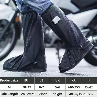 Waterproof & Slip-Resistant Shoe Covers with Thick Sole - Foldable, Washable for Outdoor Work in Rainy Conditions