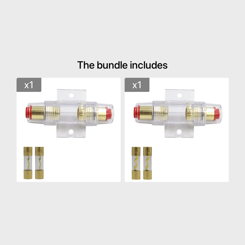 High-Performance AGU Fuse Holder for Car Audio & Accessories - 4-8 Gauge, Golden-Plated Aluminum Alloy with 30A/60A/100A Fuses Included