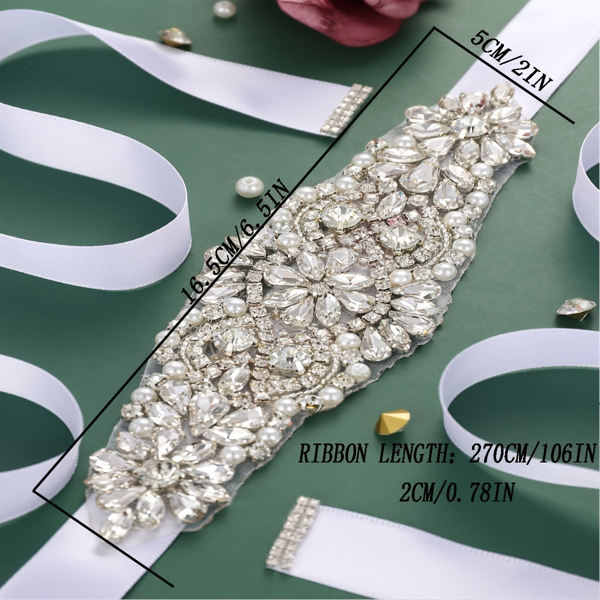 Rhinestone Bridal Belt Wedding Dress Waist Chain Sash Faux Pearl Beaded Belt Handcrafted Wedding Accessories For Bridesmaid