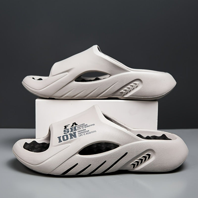 New FASHION Fashion Stickers Massage Foot Sliders Men'S Summer EVA Casual Versatile Non-slip Platform Sole Comfortable Wear Beach Summer Sandals Men's