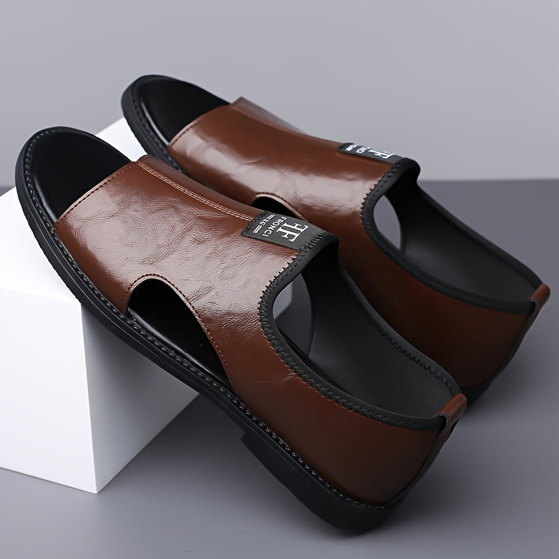 2025 Summer New Sandals, Men'S Slippers, Beach Shoes, Anti Slip, Odor Proof, Wear Resistant, Large Size, Lightweight, New Style For Young College Students To Work, Trendy, Breathable, Leisure, Driving, Dual Use, Water Soaking