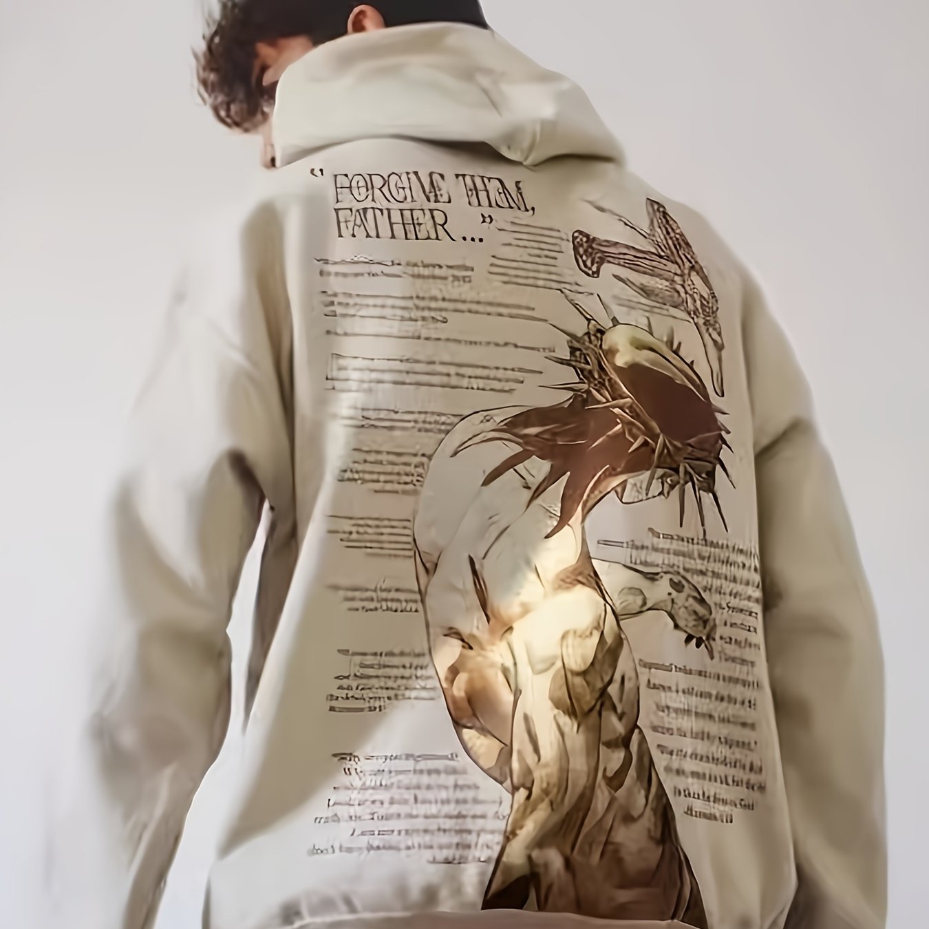 Men'S Fleece Hoodie Letter Print Kangaroo Pocket Drawstring Print Hoodie
