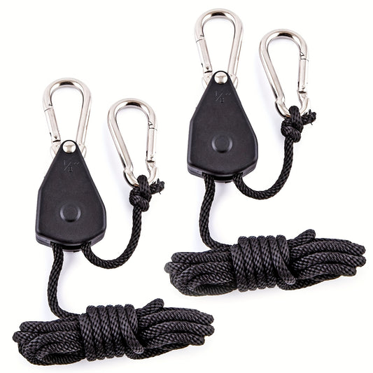 4pcs Heavy Duty Adjustable Camping Ropes with Carabiners - Durable Nylon Tie Downs for Tents, Canopies & Tarps