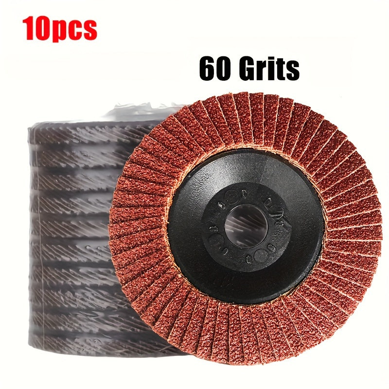 10pcs 10.16 cm Flip Discs for Grinder 60 Grit Grinding Discs Abrasives Grinding Tools Grinding Discs for Metal Rust Removal And Polishing