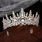 1pc Golden Metal Zinc Alloy Rhinestones Crown Party Queen Hair Decoration, Elegant Crystal Princess Crown Bride Wedding Tiara for Women, ideal choice for gifts