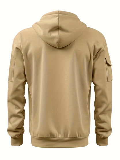 Men's Casual Sweatshirt with Multiple Zippers and Arm Pockets 2024 Cross-border Spring/Autumn Hoodie Large Size