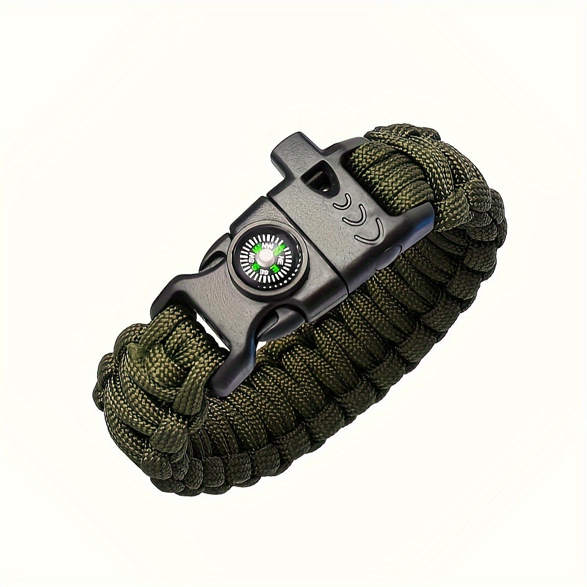 Multi-Functional Paracord Survival Bracelet - Perfect for Outdoor Adventures: Includes Whistle and Compass - Durable Polyester Fiber Construction - Essential for Hiking, Camping, and More