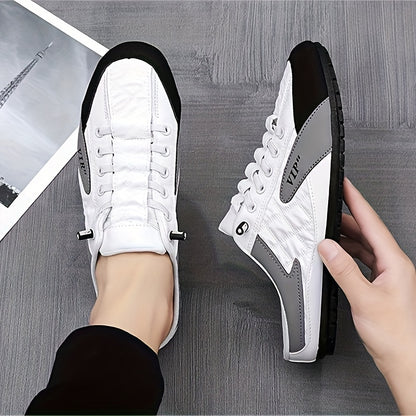 Men's Trendy Color Block Hollow Out Mule Shoes, Comfy Non Slip Casual Durable & Breathable Slippers, Men's Outdoor Footwear
