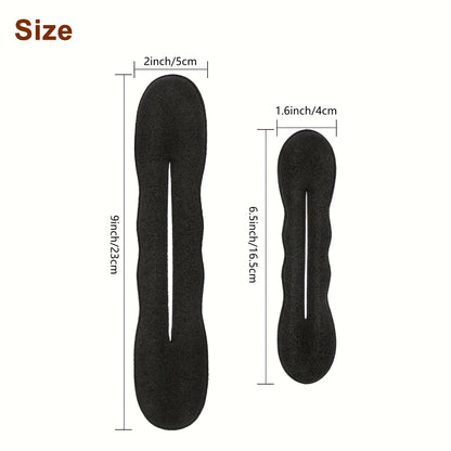 4pcs Black Magic Hair Bun Maker, Foam Sponge Bun Twist Shaper, DIY Hair Donuts Chignon, Hair Disk Ponytail Bun Maker