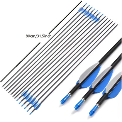 Hybrid Arrows 31.5 Inch For Recurve Compound Bow Shooting (pack Of 12) 500 Deflection Rapier Outer Diameter 7.8mm